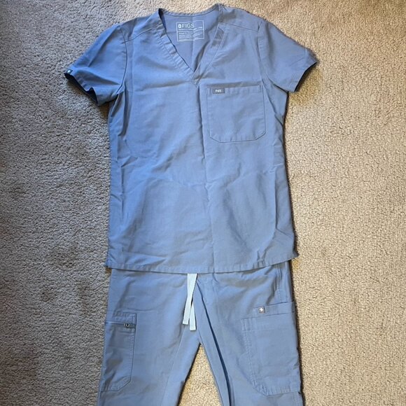 Figs Dusty Blue Scrub Set - Picture 1 of 5